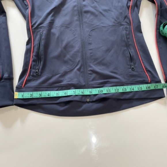 JOE FRESH Athletic Spandex Jacket ~ Dark Gray with Coral Piping ~ Size Small - Picture 14 of 15